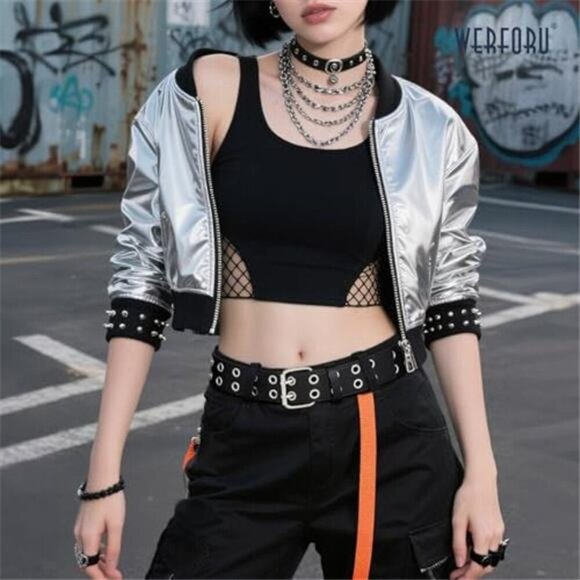 Double Grommet Punk Belt Black Vegan Leather Studded Belt for Women Men Jeans main image 6
